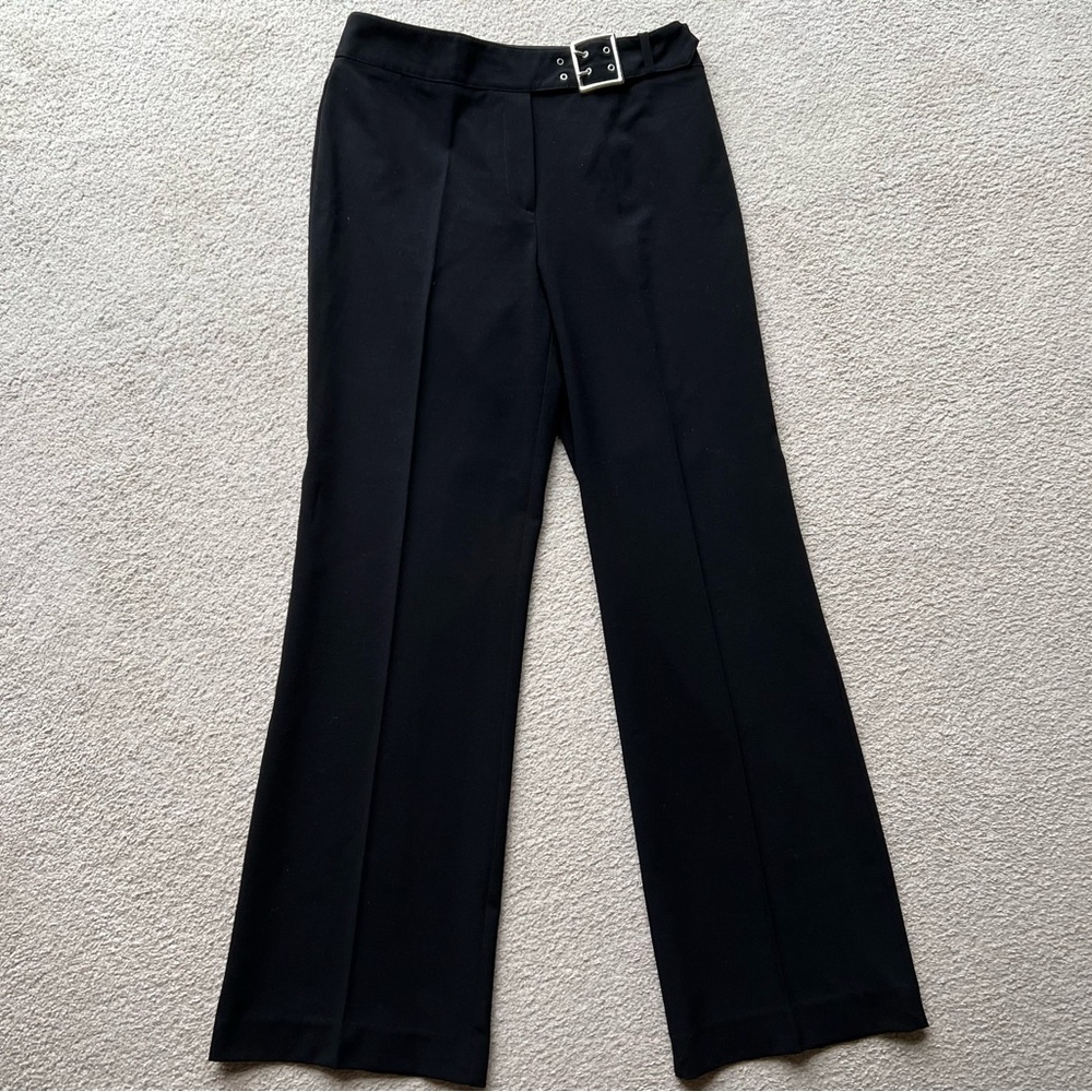 Sport Collection Black Pants Women Size 6 Trousers Career Office Silver Buckle